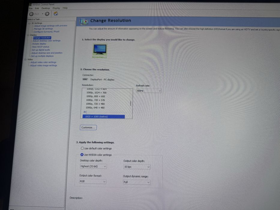 Монитор 24.5 500hz Fast-TN