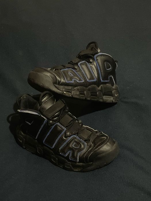 Adidasi Nike Air More Uptempo Black Royal, Negru-Albastru,42.5
