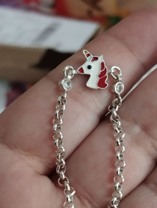 Brățară din argint pentru copii cu unicorn