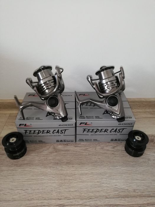 Set 2 Mulinete FL Feeder Cast 6000 10 Rulment model nou