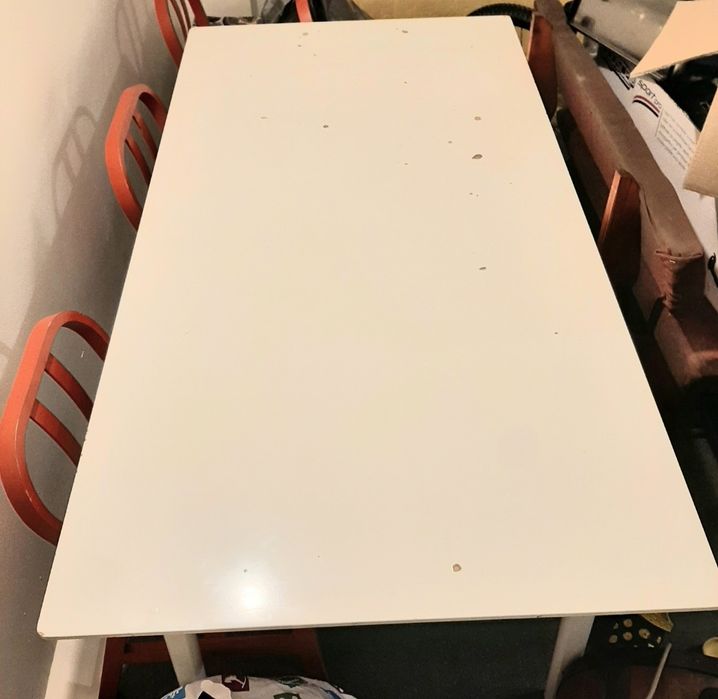 Бяла трапезна/кухненска маса 195/97см  h-75см