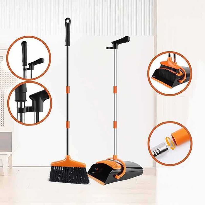 Комплект метла и лопатка 2 в 1 с дълга метална дръжка Lazy Sweeping Kit