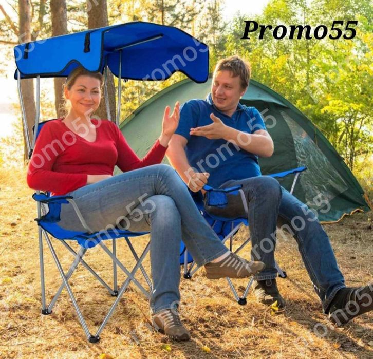 Сгъваем стол със сеник, туристически стол , стол за риболов и плаж