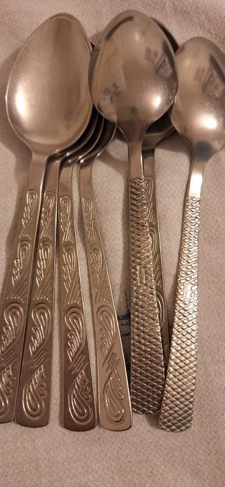 Инокс -кана, ваза, салфетник - сет, винтидж сет месо, руски лъжички