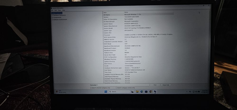 ASUS TUF F15 • i5 10300H • GTX 1650 • 32GB RAM • SSD 1.5TB • 144Hz