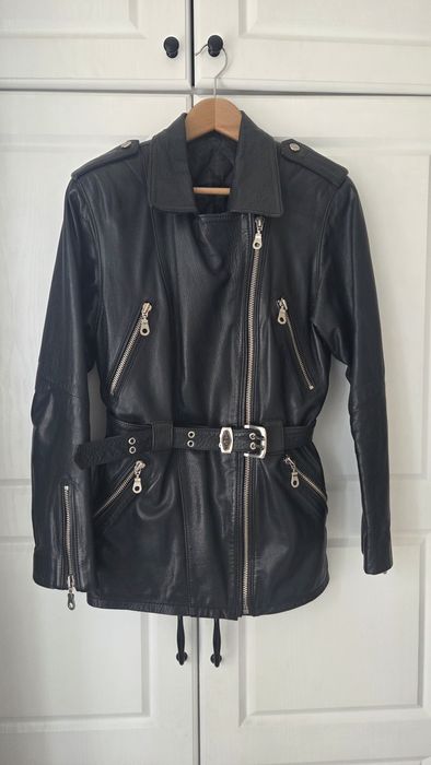 Косая кожаная куртка, 46 р.