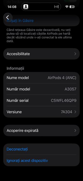 Airpods 4 ANC, serie valida