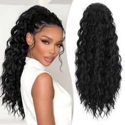 Extensie de Coada de Cal Curbată 50cm Afro Kinky Păr Sintetic RUWISS –