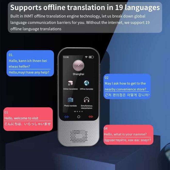 Преносим AI интелигентен преводач на глас с ChatGP устройство за мигновен двупосочен превод142 езика