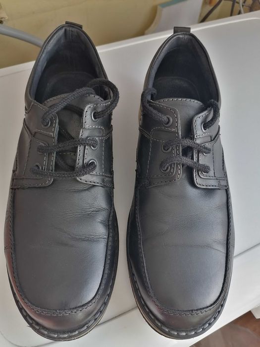 Черно - сиви обувки от естествена кожа