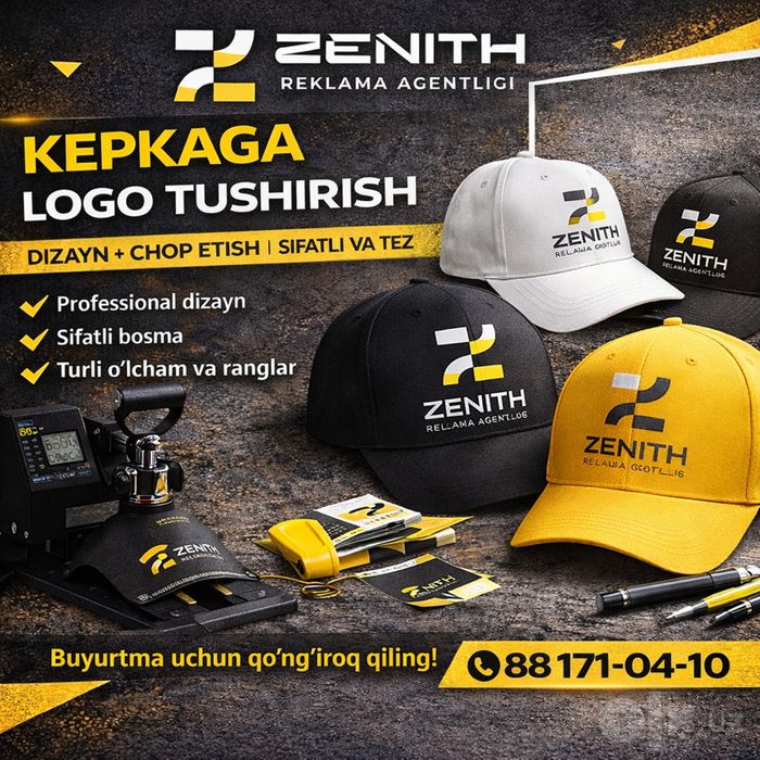 Kepkaga logo tushirish | Brend kepkalar tayyorlash