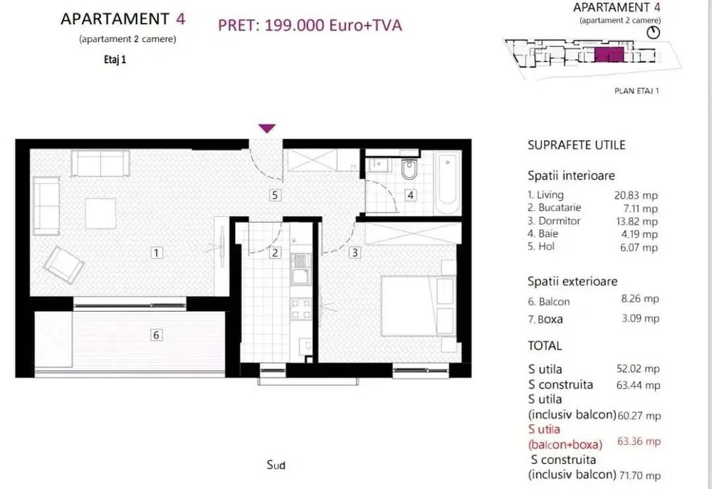 Apartament 2 camere I Eminescu | Boxa inclusa | Finisaje Premium