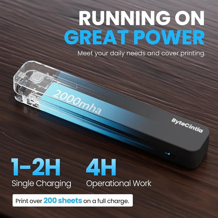 Nou imprimanta portabila termica A4+hartie ByteCintia 80S