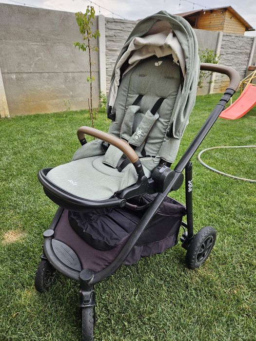 Carucior 2 in 1 pentru copii Joie Chrome + Joie - Scoica auto i-Snug, 40-75 cm, testata ADAC