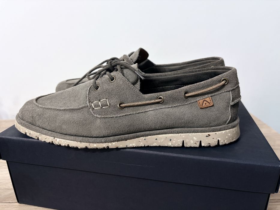 Mocasini piele intoarsa, gri, 43