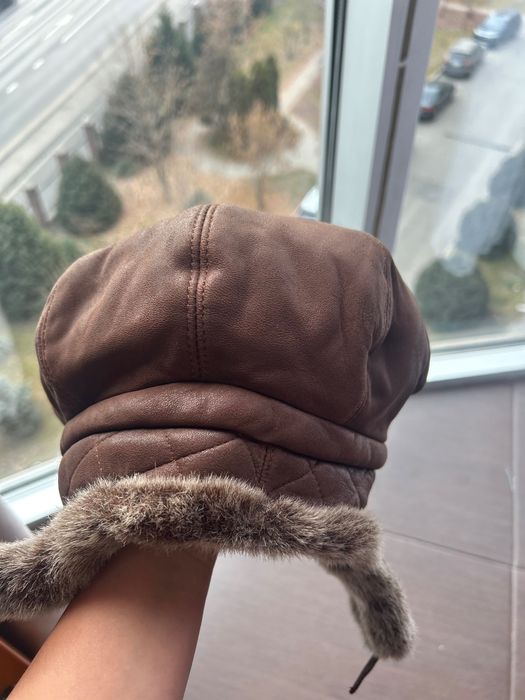Зимние шапки кожаные