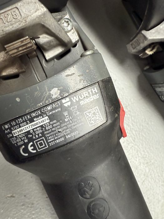 Polizor unghiular cu cap plat Wurth ews 10-125 Quick