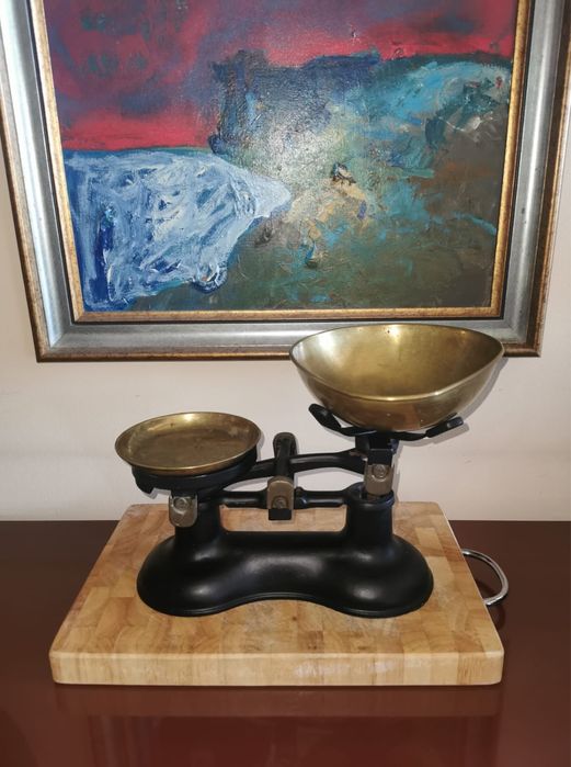 Антикварен кантар винтидж чугун и месинг VICTOR England от 60-70те г.