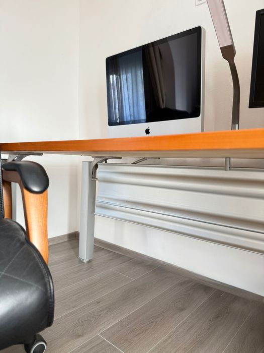 Birouîn lemn masiv - 2 locuri, dulap documente, 2 fotolii