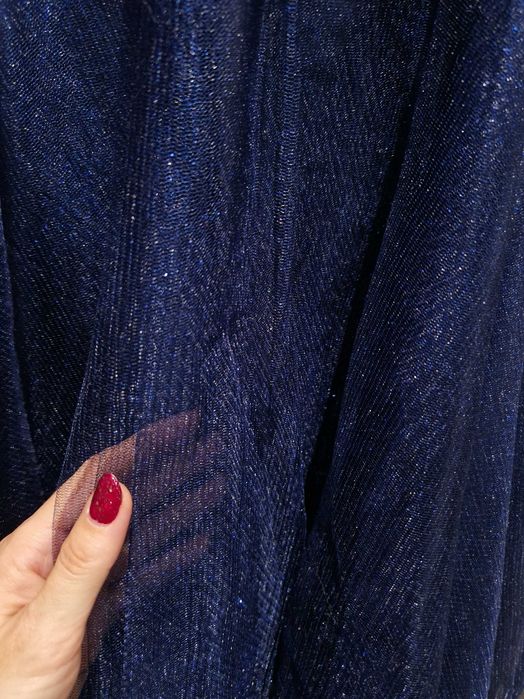 Fusta Meli Melo din tull bleumarin cu sclipici delicat