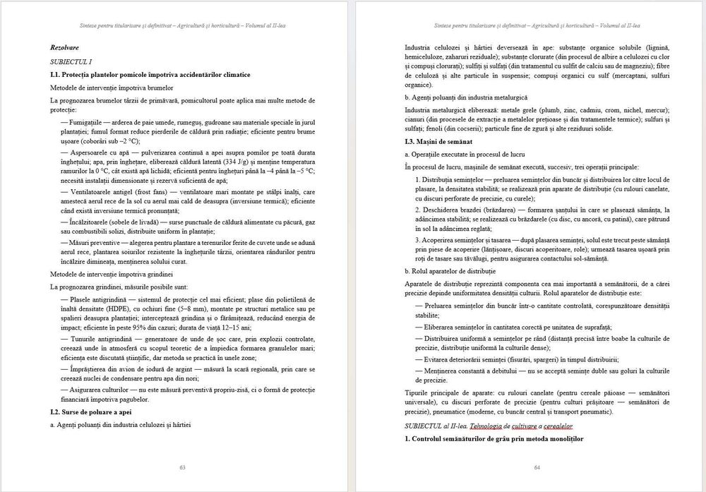Agricultura – Horticultura Vol. I + II – Sinteze tematice, Subiecte rezolvate si teste pentru Titularizare si Definitivat