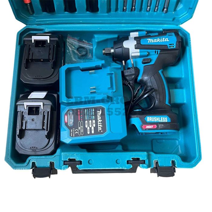 Акумулаторен БЕЗЧЕТКОВ Гайковерт Makita 36v 8ah Макита 35 части гр ...