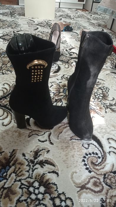 Полусапожки замшевые в идеальном состоянии