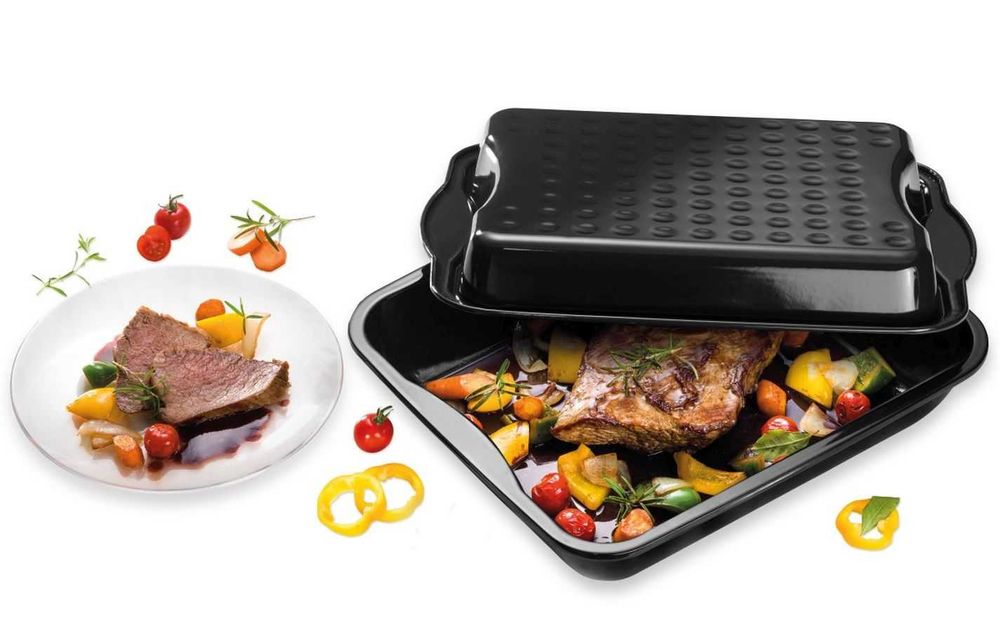 Dr. Oetker EXCLUSIVE XXL тава за печене с капак, емайлирана, 42x34 см