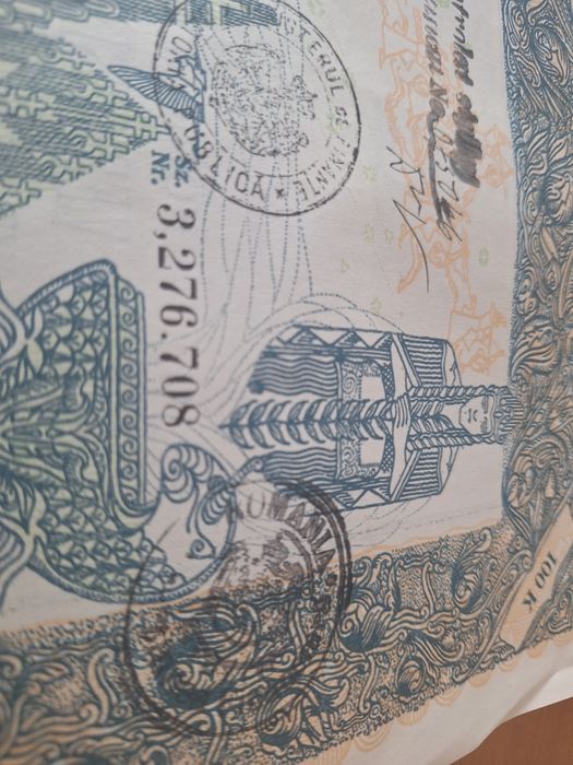 Document vechi Actiune Budapesta 1916,stampila Romania