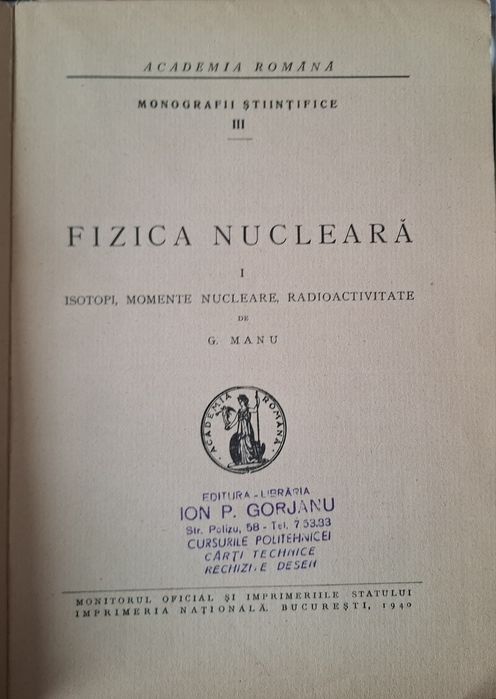 Fizica Nucleară (Gheorghe Manu, 1940)