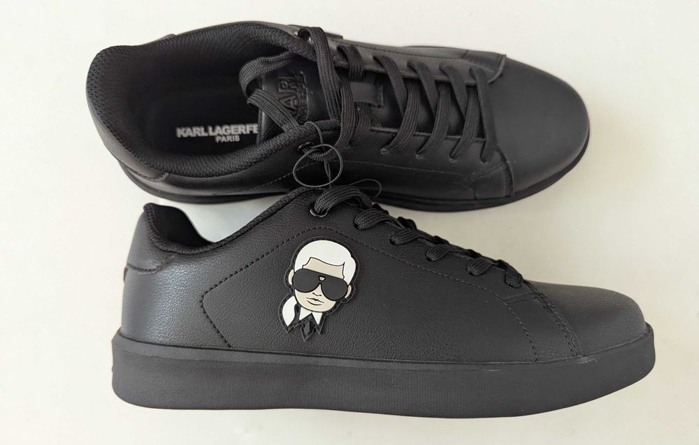 Karl Lagerfeld Paris Cyro Faux Leather мъжки черни маратонки от Сащ