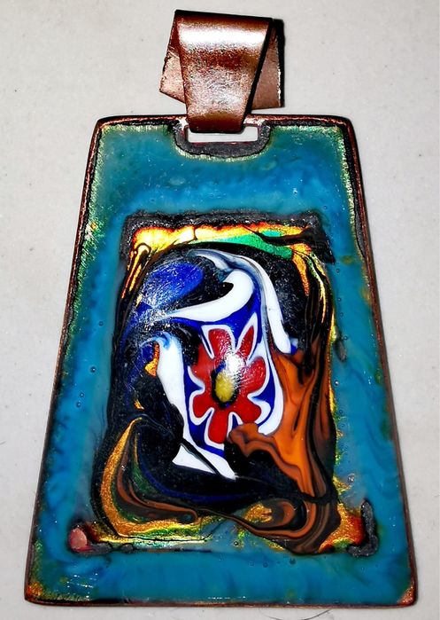 Бижу винтидж висулки емайлирано колие медно 50-60г. Хипи Яко за 3 бр.