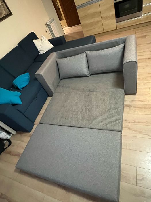 Разтегателен диван SKILLEBEKK тъмносив