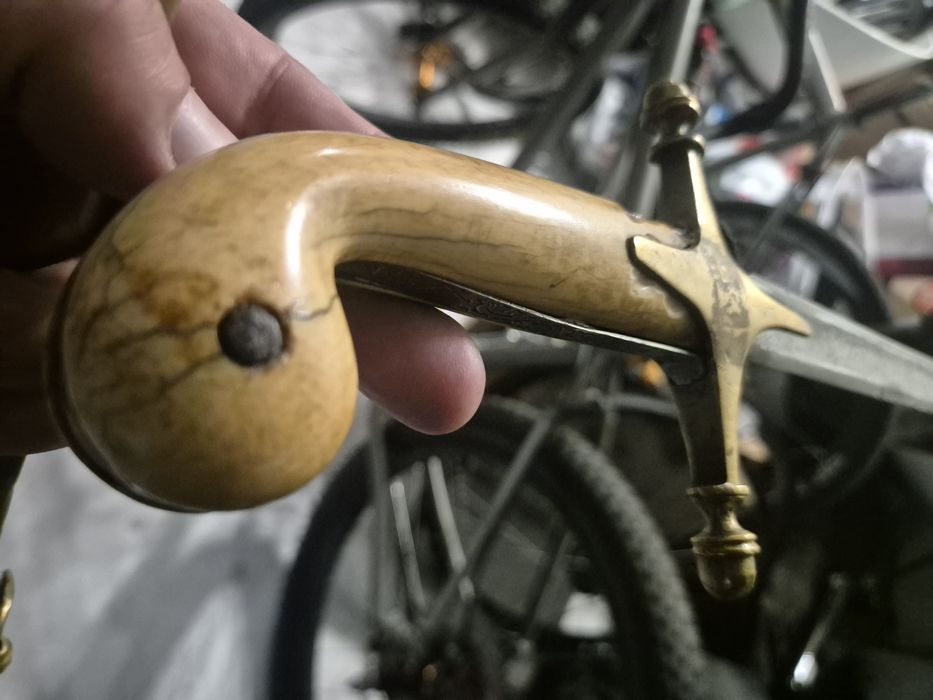 Османска офицерска сабя Шамшир. Дръжка слонова кост