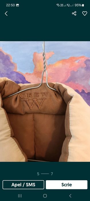 Vesta crew cu doua fete  puf