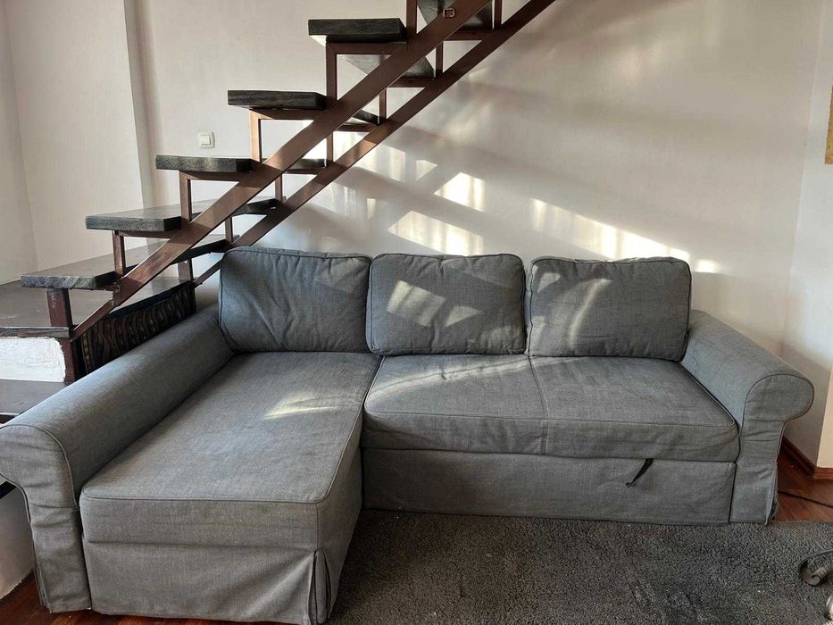 CANAPEA extensibilă cu ȘEZLONG si LADĂ-  Ikea