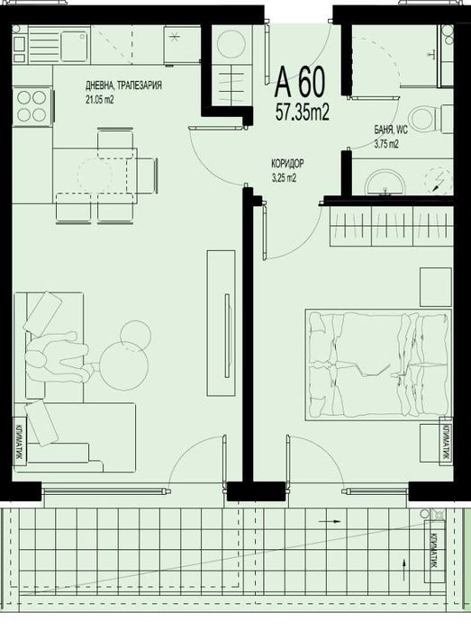 Продава се Двустаен апартамент в Пловдив, Христо Смирненски - 68 кв.м за 724 €/кв.м - Снимка #1