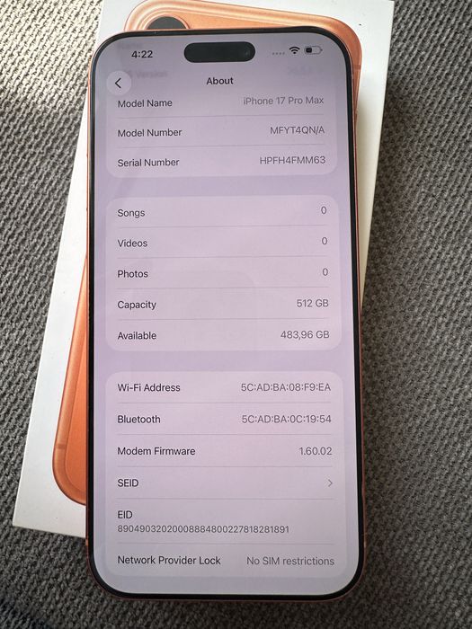 Apple Iphone 17 Pro Max 512gb Cosmic Orange