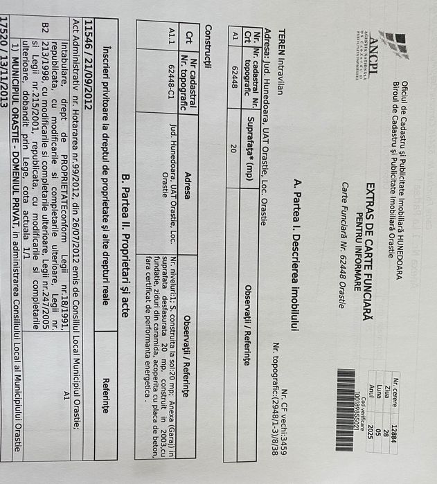 Vând garaj zona capela Orăștie