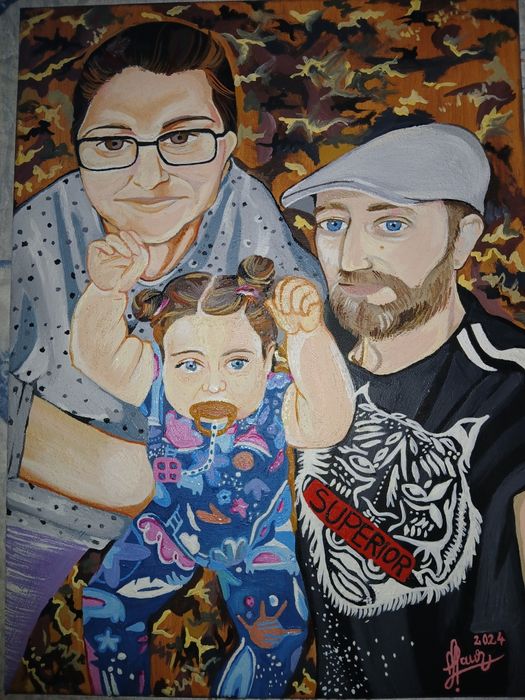 Portrete in  creion sau  acryl