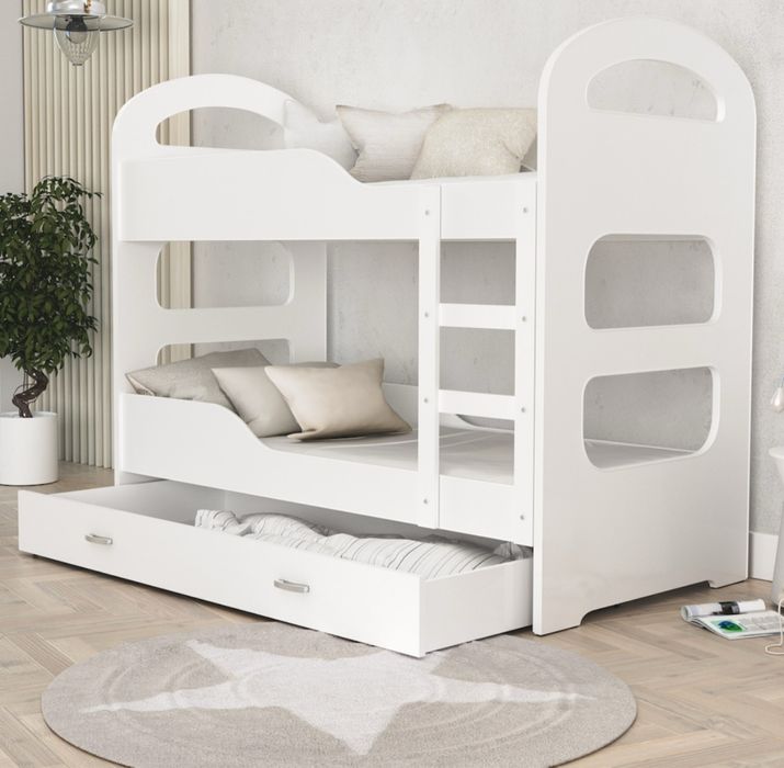 Pat Supraetajat 164x84x156 cm -2 saltele incluse MDF - alb