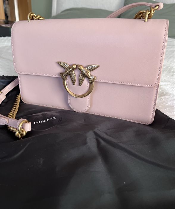Чанта Pinko бледорозова