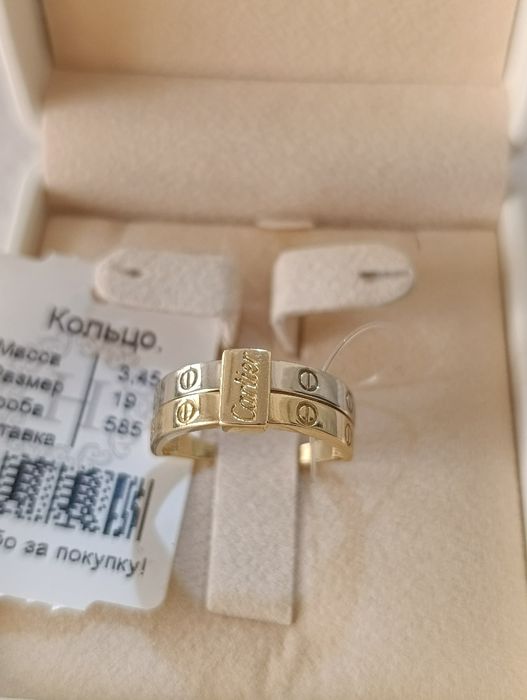 Золотое кольцо, Евро модель CARTIER, проба 585, вес3,45 размер 19,