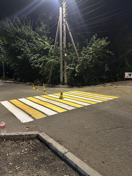 Дорожная разметка в городе Тараз. Качественно
