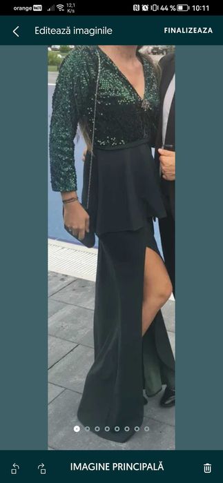 rochie lunga verde, M, L