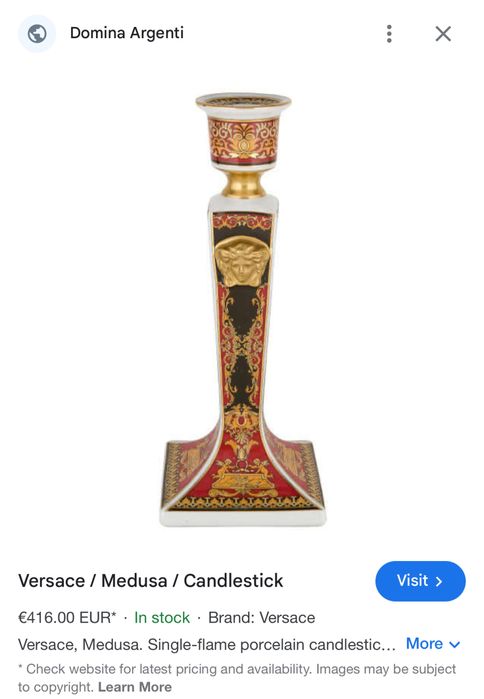Свещник Versace roso