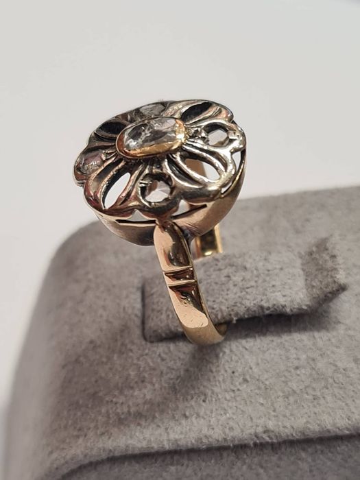 Inel realizat din aur galben de 18k, cu diamante naturale, IAU836