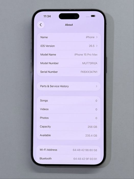 iPhone 15 ProMax Titanium 93% battery
