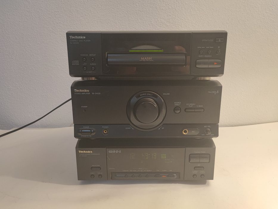 Mini sistem Technics amplificator SE CH 530, deck, tuner sound process