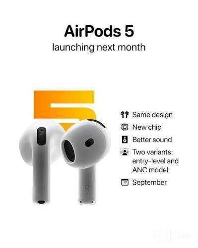Новый Apple AirPods 5 ANC wireless charging